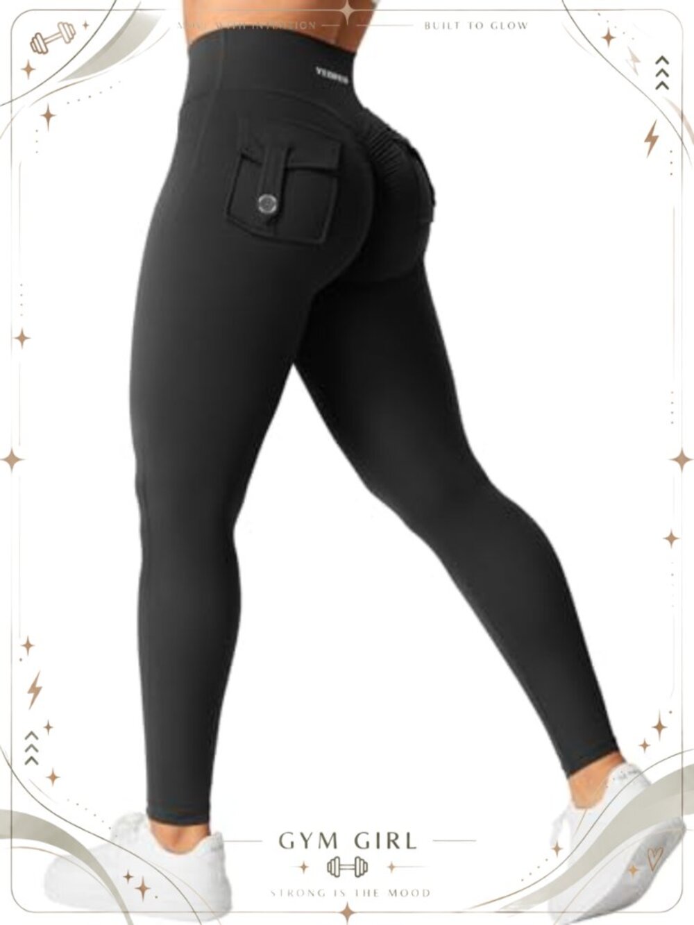 High Waist Scrunch Butt Lifting Leggings with Pockets V Cross Waist
